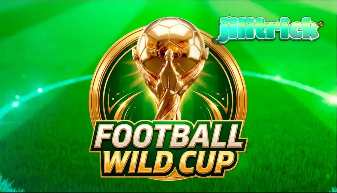 Isang makulay na display ng Football Wild Cup slot na nagpapakita ng stadium theme at mga simbolo ng football.